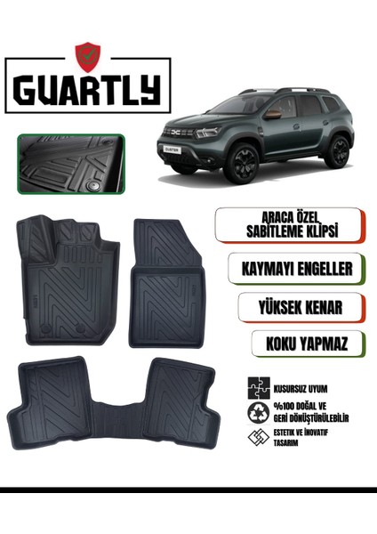 Dacia Duster 2023 (4x2) Sonrası Uyumlu Araca Özel 4d Havuzlu Oto Paspas Takımı