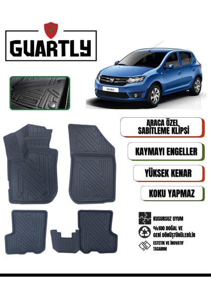 Dacia Sandero 2007_2012 Arası Uyumlu Araca Özel Premium 4d Havuzlu Paspas Takımı