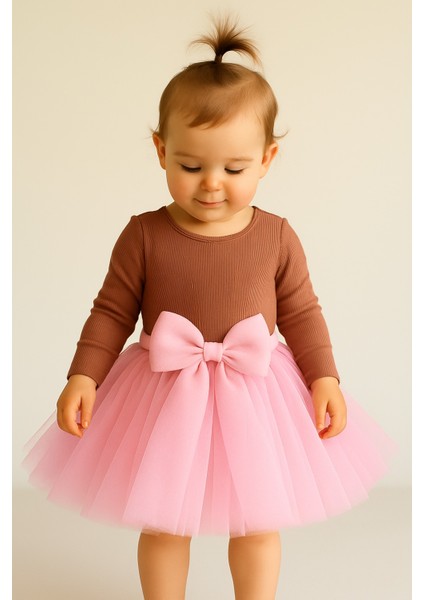 Kız Bebek Astarlı Önü Tokalı Beli Lastikli Kabarık Tütü Etek