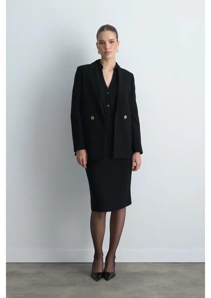 Krep Blazer Ceket - Siyah fiyatları