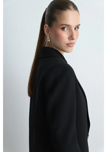 Krep Blazer Ceket - Siyah fırsatları