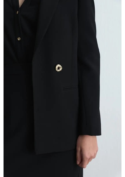 Krep Blazer Ceket - Siyah indirimleri