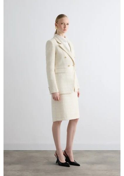Tüvit Blazer Ceket - Ekru fiyatları