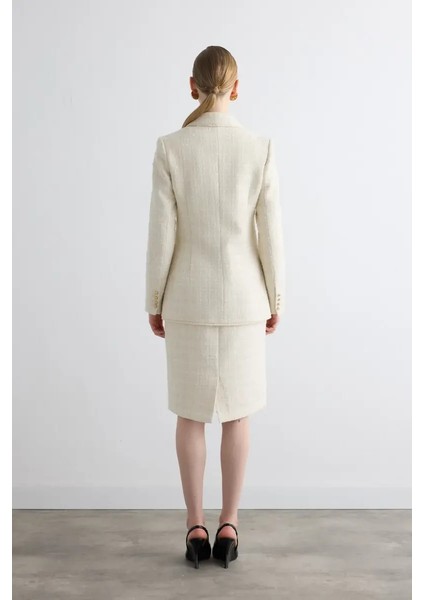 Tüvit Blazer Ceket - Ekru indirimleri