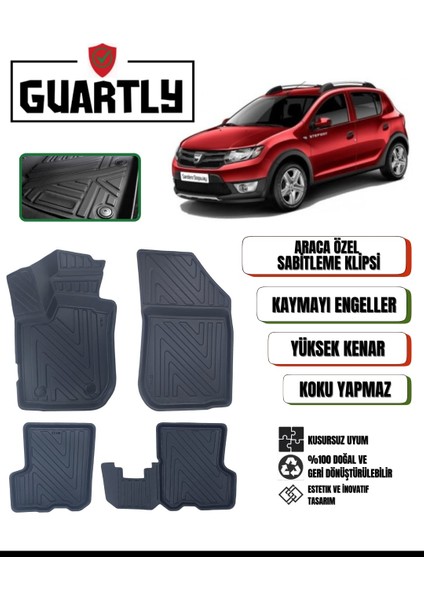Dacia Sandero 2013_2020 Arası Uyumlu Araca Özel Premium 4d Havuzlu Paspas Takımı