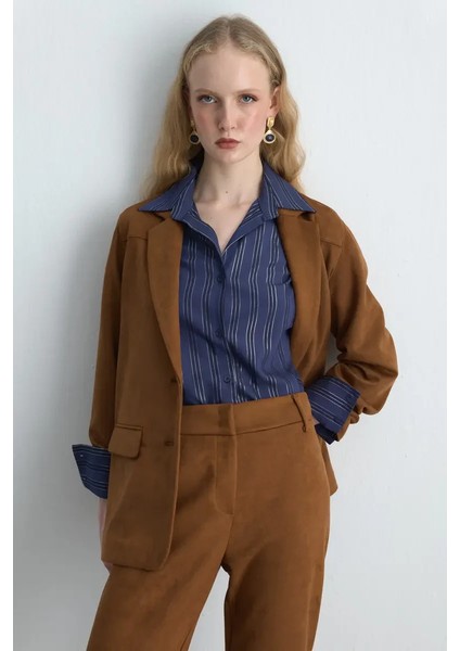 Süet Blazer Ceket - Taba fırsatları