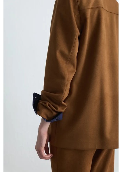 Süet Blazer Ceket - Taba indirimleri