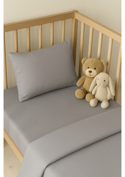 %100 Pamuk Poplin Lastikli Çarşaf (70X120X20CM)1 Adet Fermuarlı Yastık Kılıfı & 1 Adet Beyaz Iç Astar , Yastık Astarı (35X45)