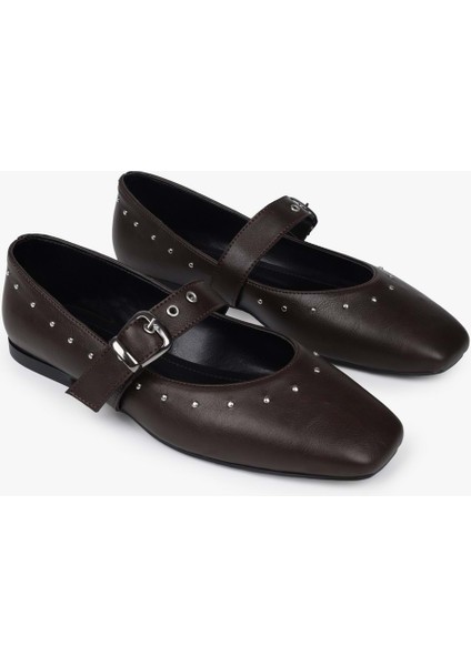 Kadın Neria Kahve Cilt Troklu Babet