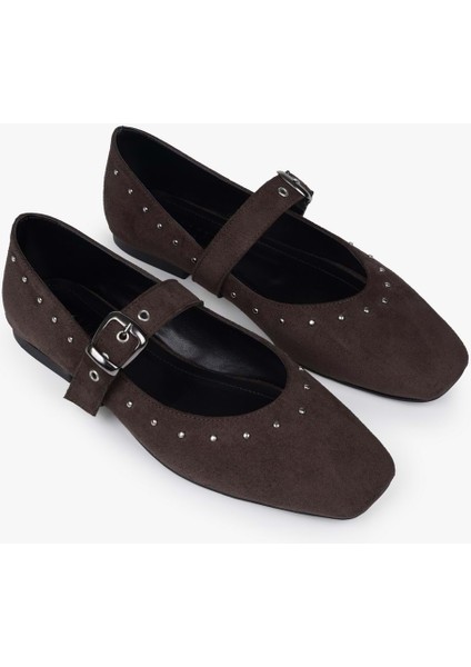 Kadın Neria Kahve Süet Troklu Babet