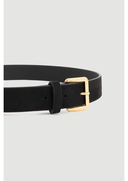 Kare Tokalı Suni Süet Kemer - Siyah fiyatları