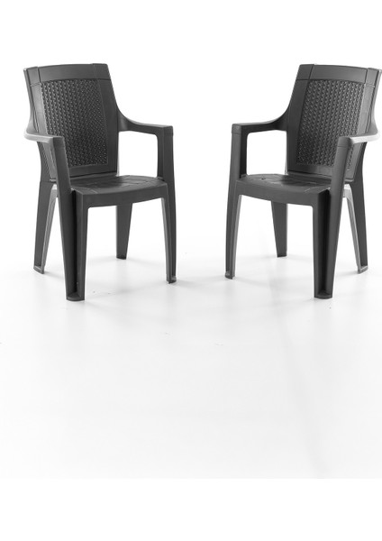 Efes 2'li Rattan Sandalye Siyah