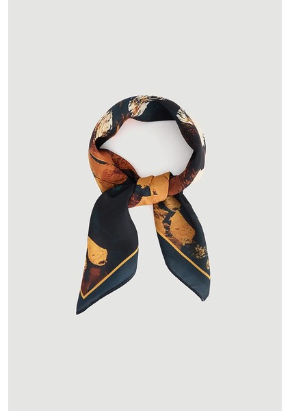 Batik Desenli Fular - Siyah