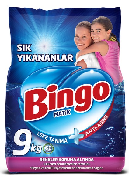 Toz Çamaşır Deterjanı Sık Yıkananlar 9 Kg