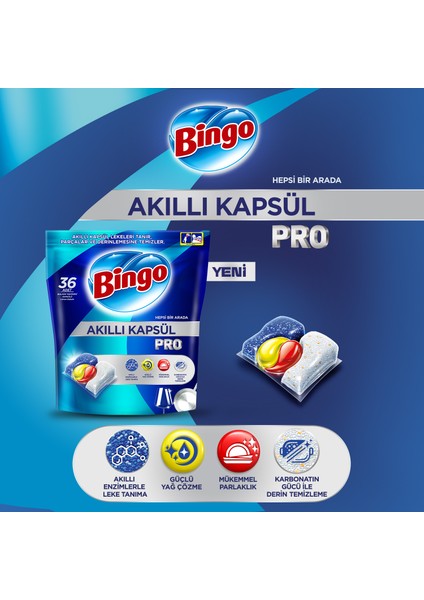 Akıllı Kapsül Pro Bulaşık Makinesi Deterjanı Tableti 36 Adet