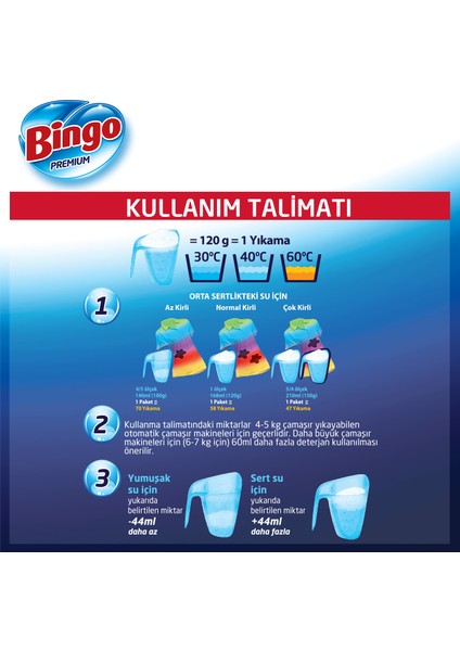 Bingo premium Toz Çamaşır Deterjanı 7 kg Renkli