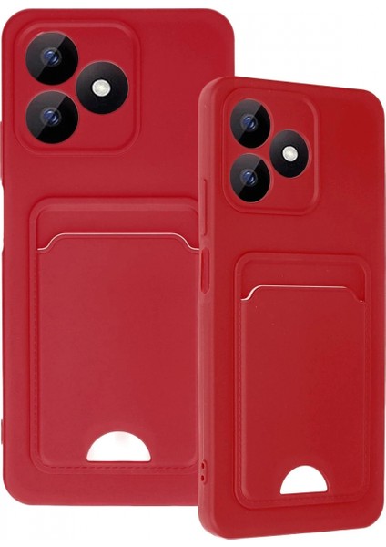 Realme Note 50 4g Kılıf Kelvin Kartvizitli Silikon - Kırmızı modelleri