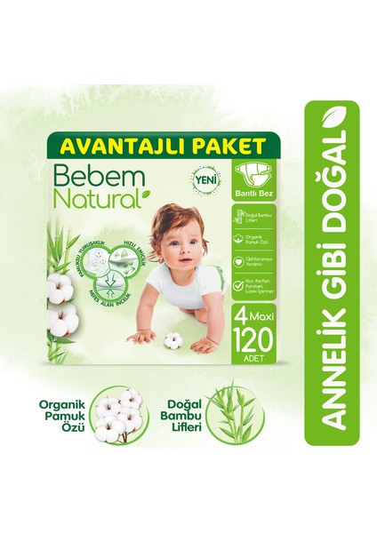 Bebek Bezi 4 Beden Maxi Avantajlı Paket 120 Adet