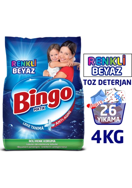 Avantajlı Çamaşır Bakım Seti: Bingo Toz Deterjan 4kg + Sıvı Deterjan 2L + Çamaşır Yumuşatıcısı