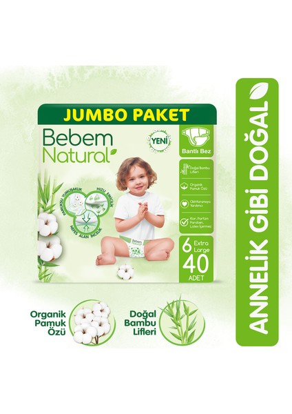 Bebek Bezi 6 Beden Ekstra Large Jumbo Paket 40 Adet