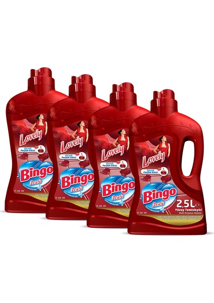 Fresh Yüzey Temizleyici 2,5 lt Lovely Ekonomi Paketi 4'lü fiyatları