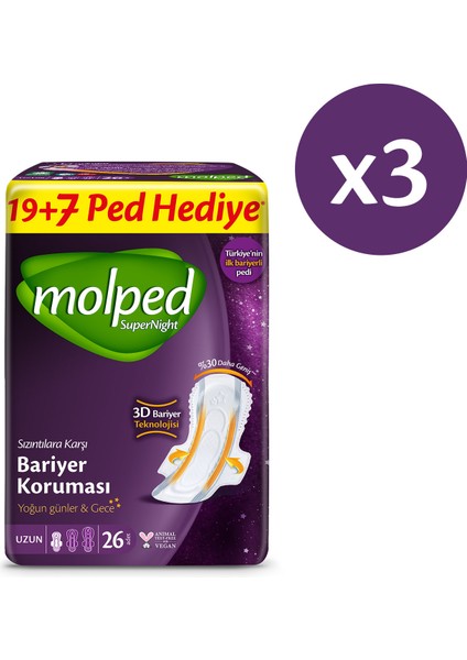 SÜPERNİGHT HİJYENİK PED UZUN SÜPER AVANTAJ PAKETİ 78 ADET