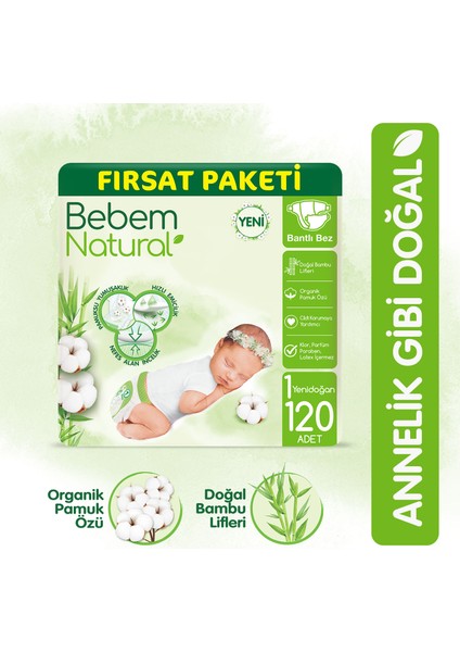 Bebek Bezi 1 Beden Yenidoğan Fırsat Paketi 120 Adet