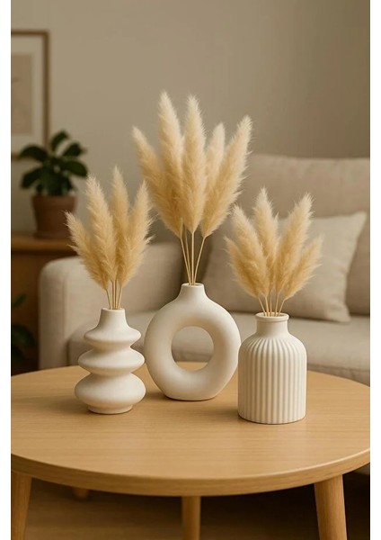 Dekoratif 5li Set Mum Çizgili Vazo Tealight Mumluk ve Oda Kokusu Seti modelleri