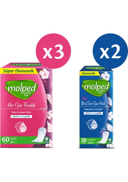 Mega Günlük Ped Paketi (Her Gün Ferahlık 180'Li + Ilk&Son Gün 56'Lı)