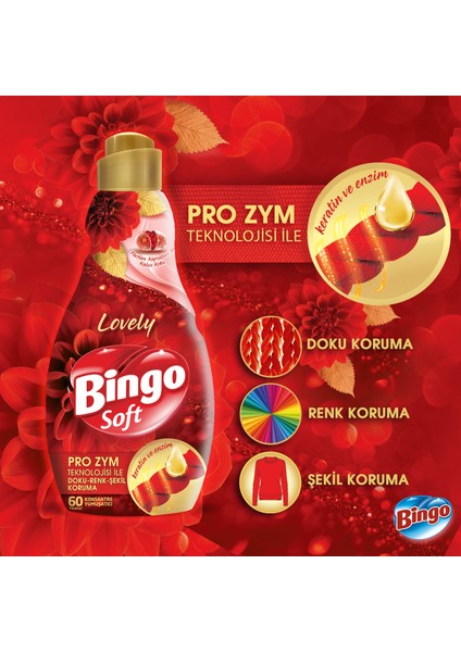 Soft Konsantre Çamaşır Yumuşatıcısı Lovely 1440 ml X 6 Adet