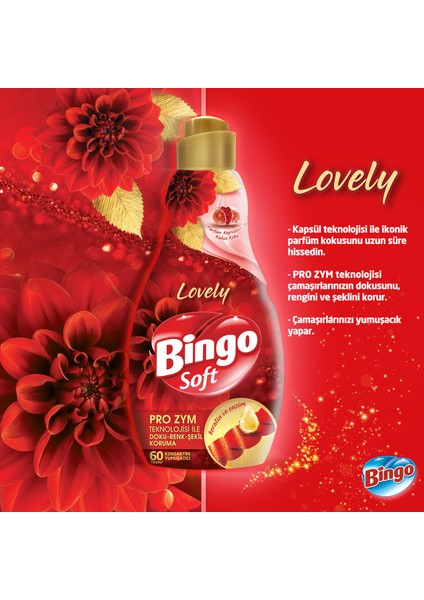 Soft Konsantre Çamaşır Yumuşatıcısı Lovely 1440 ml X 6 Adet