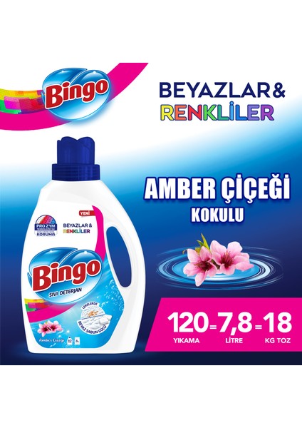 Sıvı Performans Çamaşır Deterjanı Amber Çiçeği 2600 ml 3lü