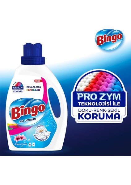 Sıvı Performans Çamaşır Deterjanı Amber Çiçeği 2600 ml 3lü