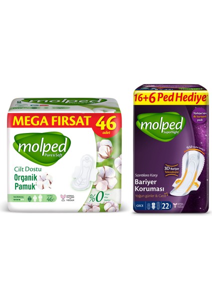 Avantajlı Gündüz Gece Paketi (Pure&Soft 46'Lı Normal + Supernıght 22'Li Gece)