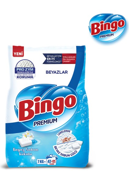 Premium Toz Çamaşır Deterjanı 7 Kg Renkli + Bingo Premium Toz Çamaşır Deterjanı 7 Kg Beyaz