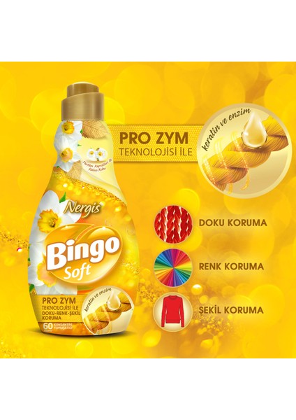 Konsantre Çamaşır Yumuşatıcısı Nergis 1440 ml x 4 Adet