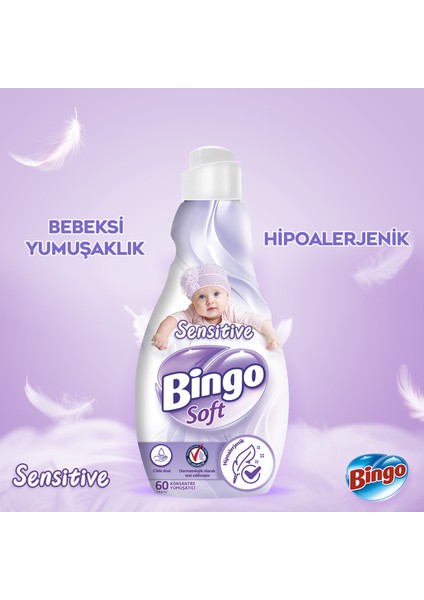 Soft Konsantre Çamaşır Yumuşatıcısı Sensitive 1440 ml X 6 Adet