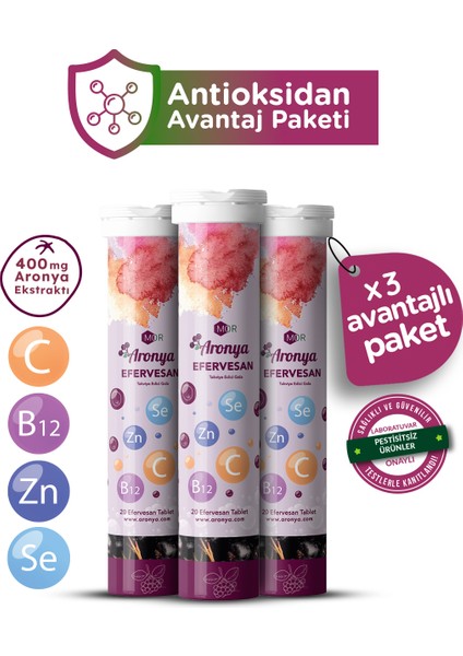 3'lü Efervesan 20 Tablet Paketi