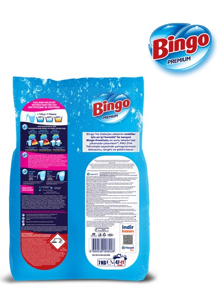 Bingo premium Toz Çamaşır Deterjanı 7 kg Renkli 2'li