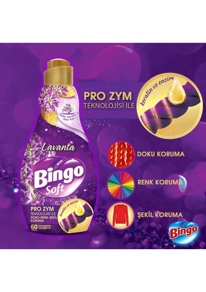 Konsantre Çamaşır Yumuşatıcısı Lavanta 1440 ml x 6 Adet