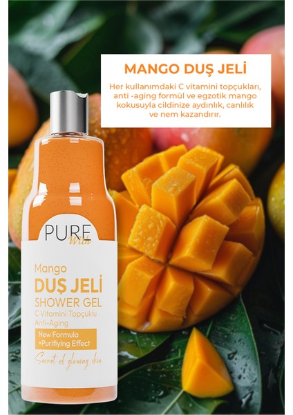 C Vitamini Topçuklu Mango Özlü Yaşlanma Karşıtı Arındırıcı Duş Jeli 400 ML modelleri