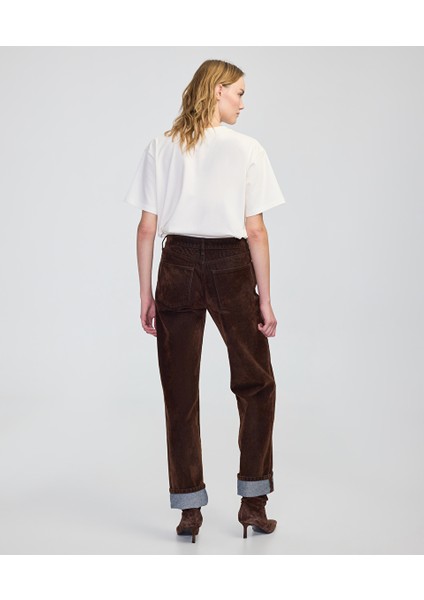 Flok Baskılı Wide Leg Fit Jean Pantolon IW6250018034041 fırsatları