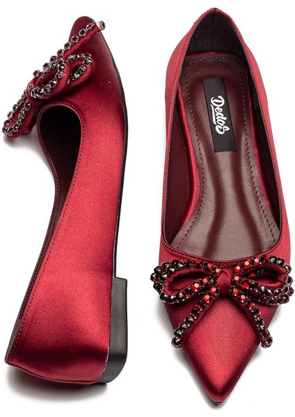 Kadın Taş Işlemeli Bağcık Detaylı Babet 2310 fırsatları