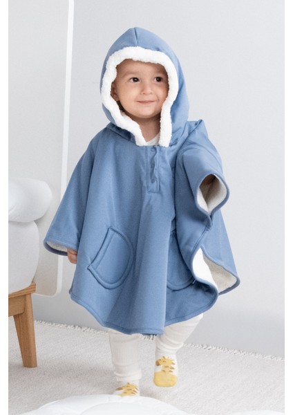 Sıvı Geçirmez Wellsoft Bebek Panço Mavi Yağmurluk