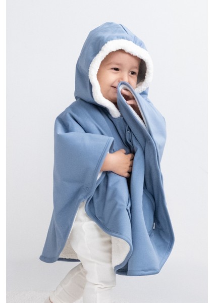 Sıvı Geçirmez Wellsoft Bebek Panço Mavi Yağmurluk