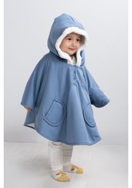 Sıvı Geçirmez Wellsoft Bebek Panço Mavi Yağmurluk