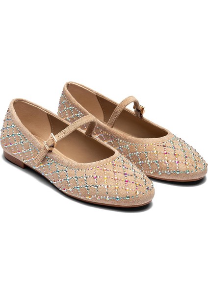 Kadın Renkli Taş Işlemeli Tokalı Babet 2040