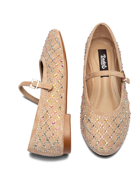 Kadın Renkli Taş Işlemeli Tokalı Babet 2040 fırsatları