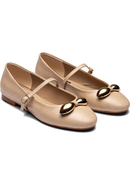 Kadın Fiyonk Tokalı Bantlı Parlak Cilt Deri Babet 2030