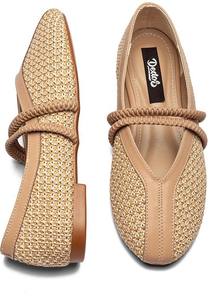 Kadın Tokalı Deri Detaylı Hasır Babet 2015 fırsatları